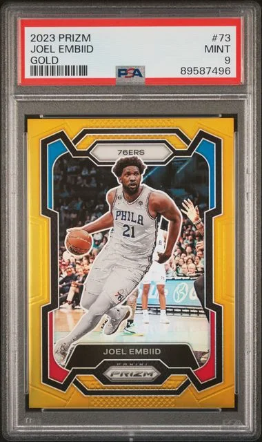 2023-24 Panini Prizm Joel Embiid Gold #73 card image