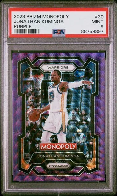 2023-24 Panini Prizm Jonathan Kuminga Monopoly Purple #30 card image