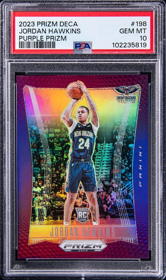2023-24 Panini Prizm Jordan Hawkins Deca Purple Prizm #198 card image