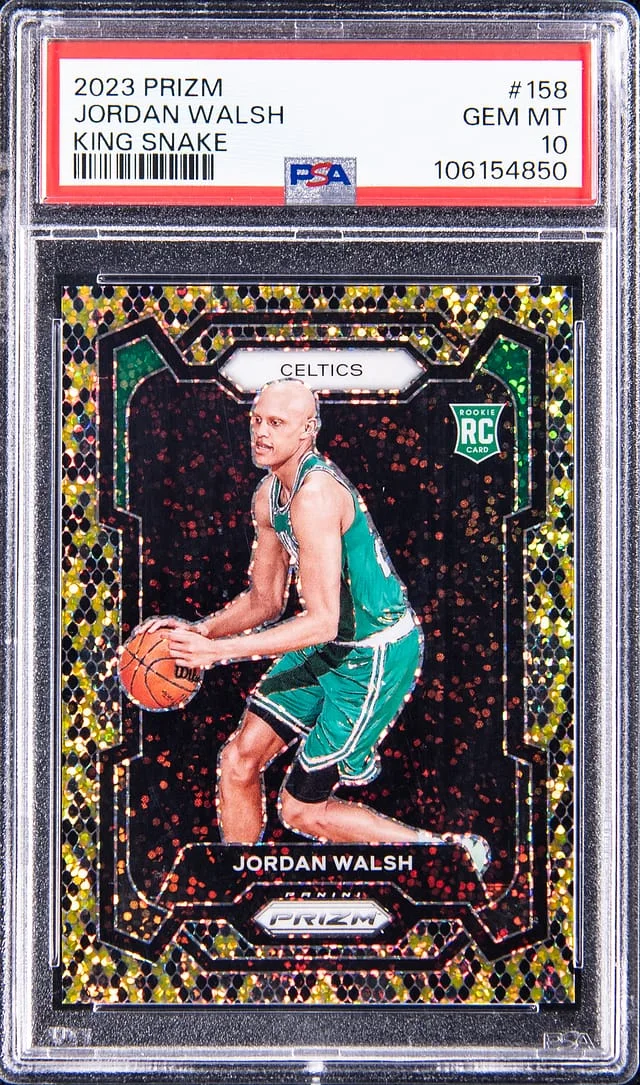 2023-24 Panini Prizm Jordan Walsh Gold Wave #158 card image