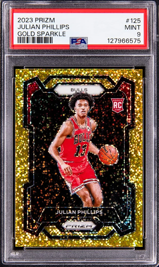 2023-24 Panini Prizm Julian Phillips Gold Sparkle #125 card image