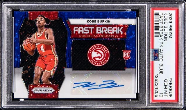 2023-24 Panini Prizm Kobe Bufkin Fast Break Autograph Blue #FBR-BUF card image
