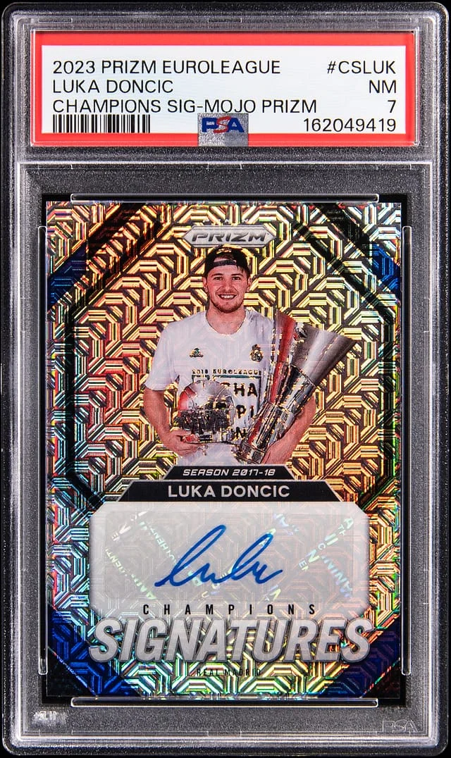 2023-24 Panini Prizm Luka Doncic Euroleague Champions Signatures Mojo Prizm #CS-LUK card image