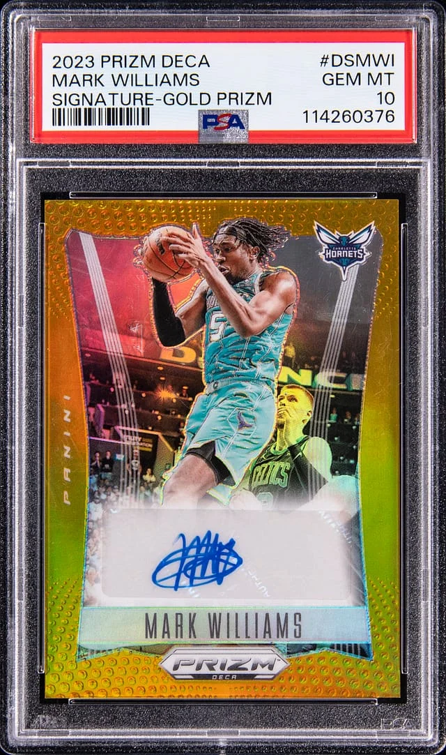 2023-24 Panini Prizm Mark Williams Deca Signature Gold Prizm #DS-MWI card image