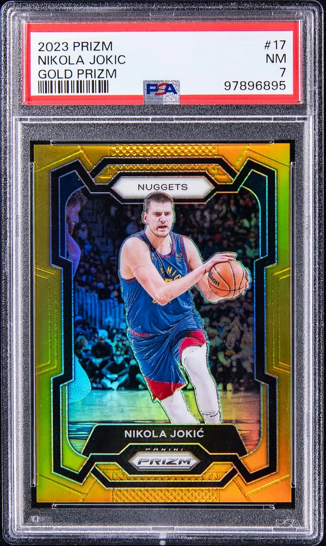 2023-24 Panini Prizm Nikola Jokic Gold Prizm #17 card image