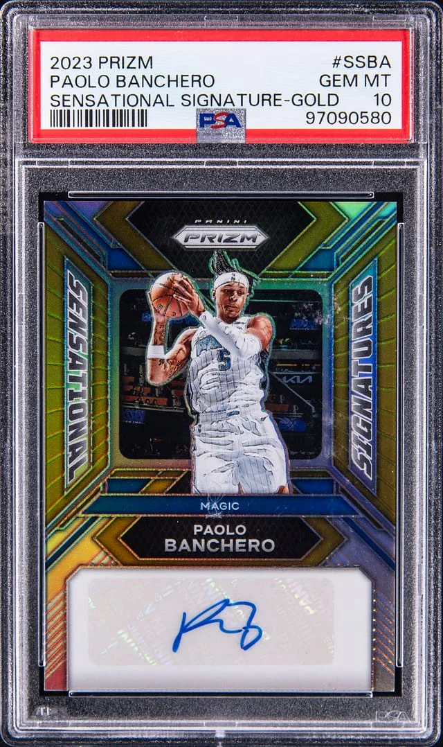 2023-24 Panini Prizm Paolo Banchero Sensational Signatures Gold Prizm #SS-BA card image