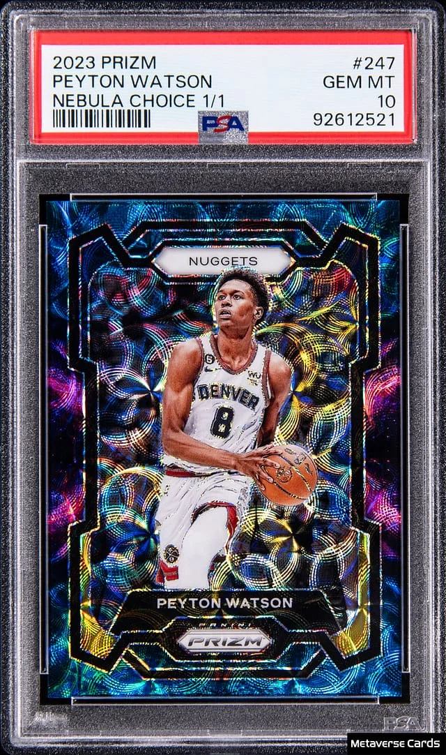2023-24 Panini Prizm Peyton Watson Black Shimmer FOTL #247 card image