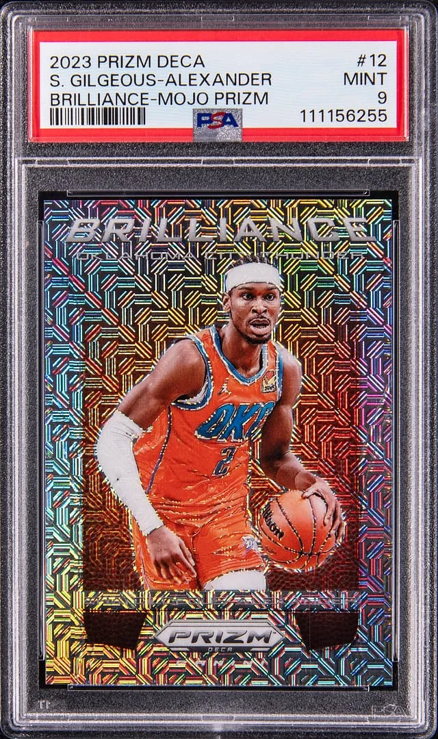 2023-24 Panini Prizm Shai Gilgeous-Alexander Deca Brilliance Mojo Prizm #12 card image