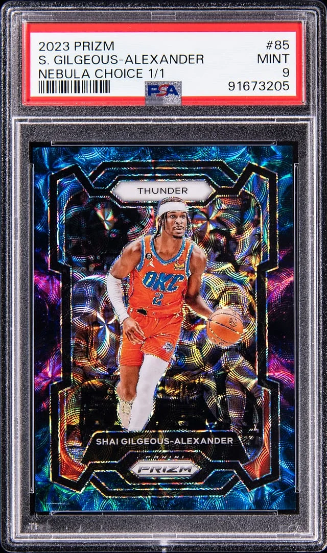 2023-24 Panini Prizm Shai Gilgeous-Alexander Nebula Choice Prizm #85 card image