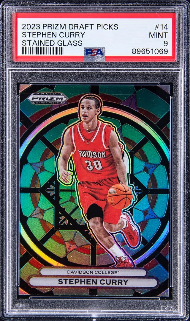 2023-24 Panini Prizm Stephen Curry Stained Glass #14 card image
