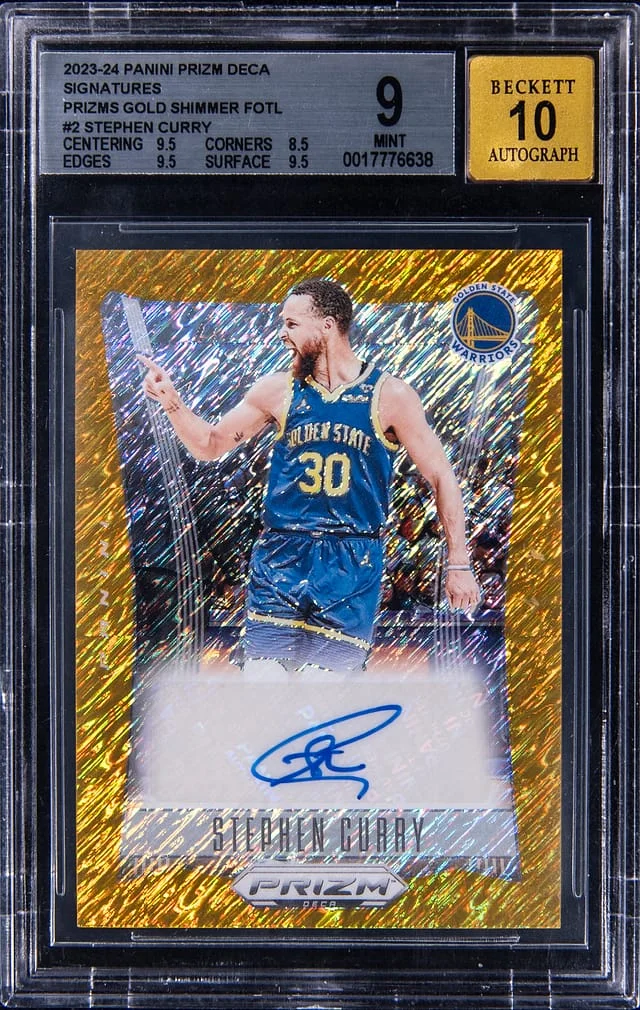 2023-24 Panini Prizm Stephen Curry Deca Signatures Black Shimmer Prizm #DS-CUR card image