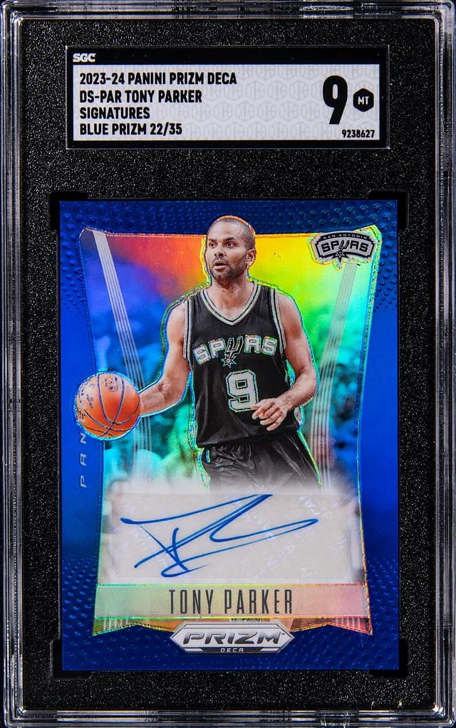 2023-24 Panini Prizm Tony Parker Deca Signatures Blue Prizm #DS-PAR card image