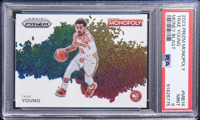 2023-24 Panini Prizm Trae Young Monopoly Money Blast #MB14 card image