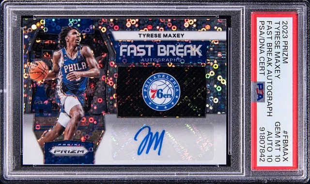 2023-24 Panini Prizm Tyrese Maxey Fast Break Autograph #FB-MAX card image