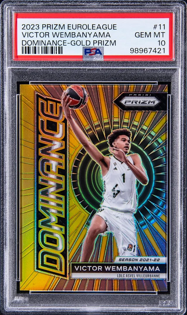 2023-24 Panini Prizm Victor Wembanyama Turkish Airlines Euroleague Prizms Blue #11 card image