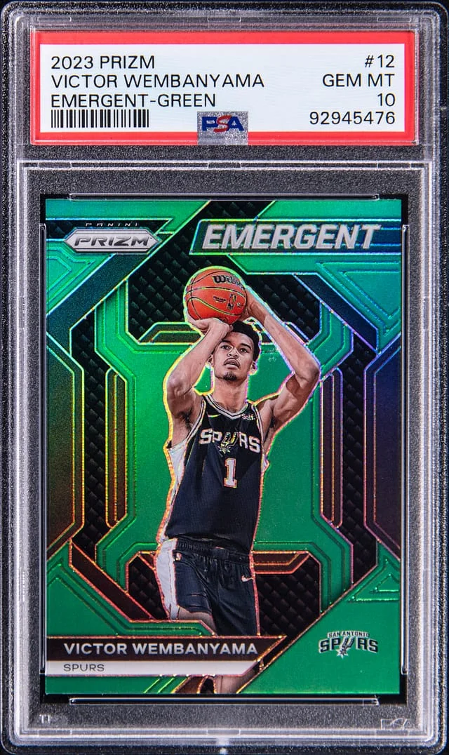 2023-24 Panini Prizm Victor Wembanyama Emergent Silver #12 card image