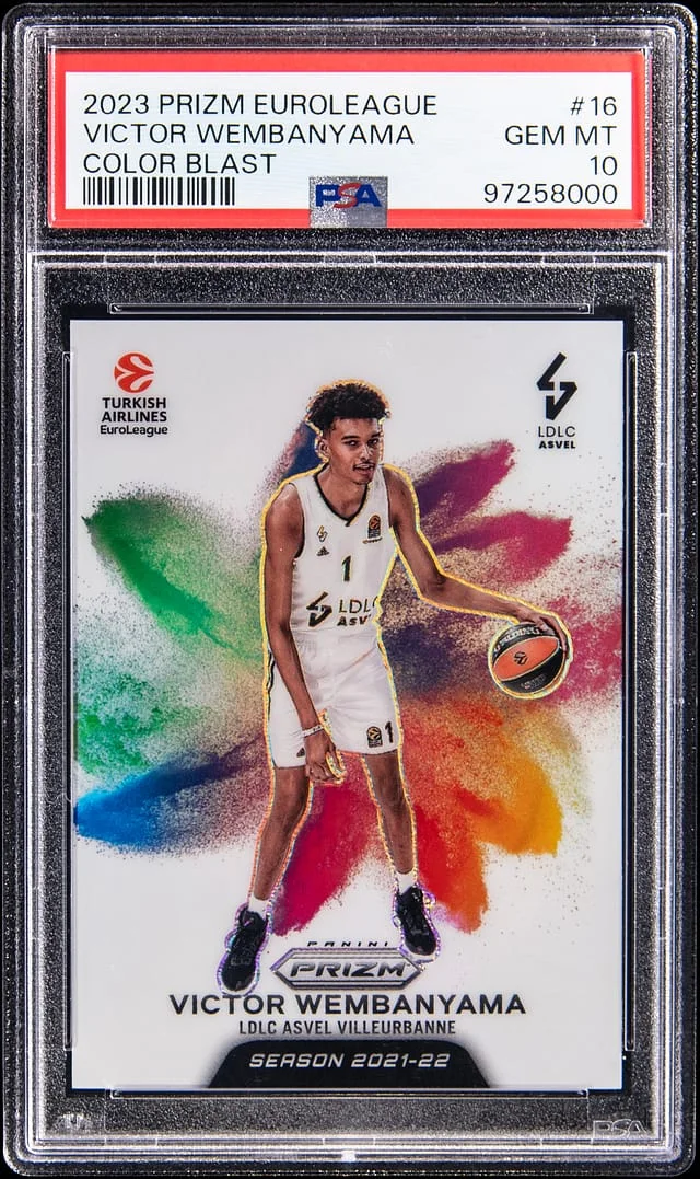 2023-24 Panini Prizm Victor Wembanyama EuroLeague Color Blast #16 card image