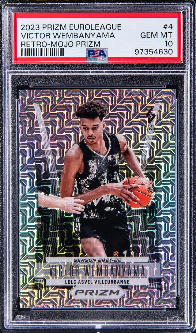 2023-24 Panini Prizm Victor Wembanyama EuroLeague Retro Mojo Prizm #4 card image