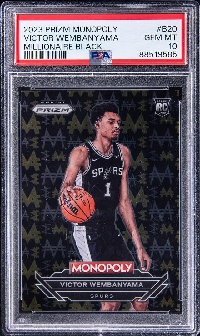 2023-24 Panini Prizm Victor Wembanyama Monopoly Millionaire Black #B20 card image