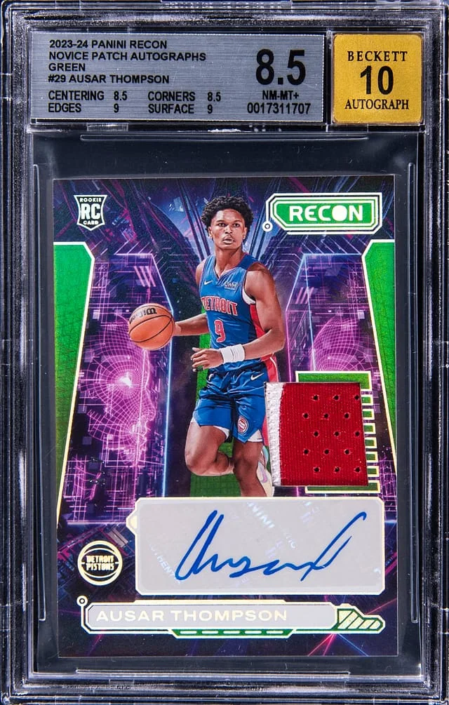 2023-24 Panini Recon Ausar Thompson Novic Patch Autograph Green #NPA-ASR card image