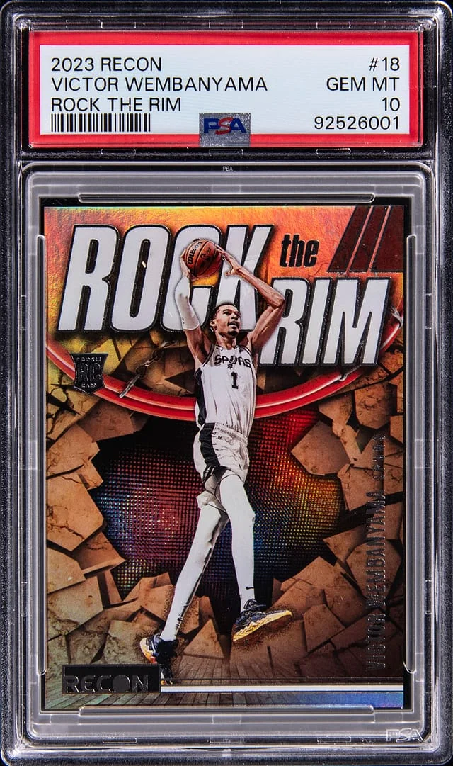 2023-24 Panini Recon Victor Wembanyama Rock The Rim #18 card image