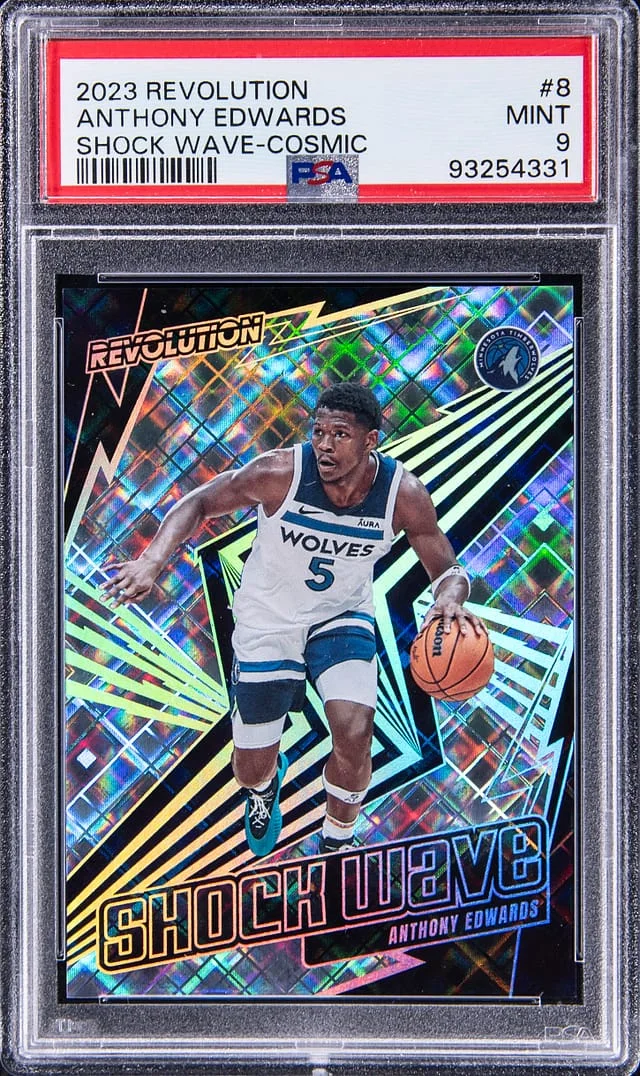 2023-24 Panini Revolution Anthony Edwards Shock Wave Cosmic #8 card image