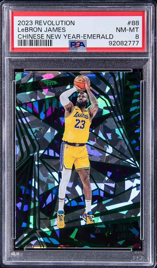 2023-24 Panini Revolution Chinese New Year LeBron James Emerald #88 card image