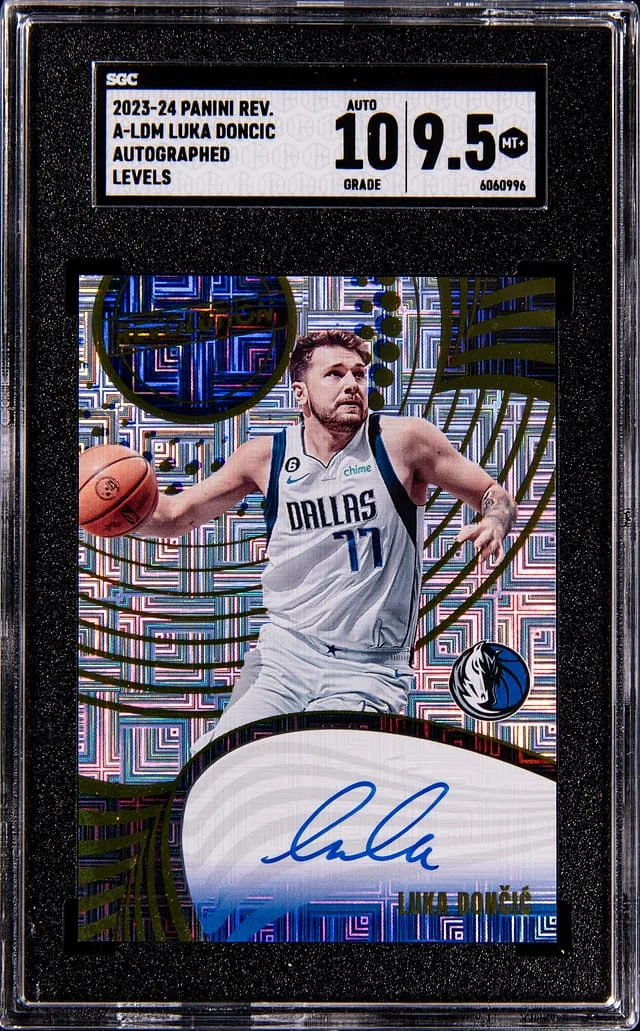 2023-24 Panini Revolution Luka Doncic Autographed Levels #A-LDM card image