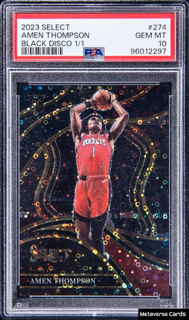 2023-24 Panini Select Amen Thompson Black Disco Prizm #274 card image