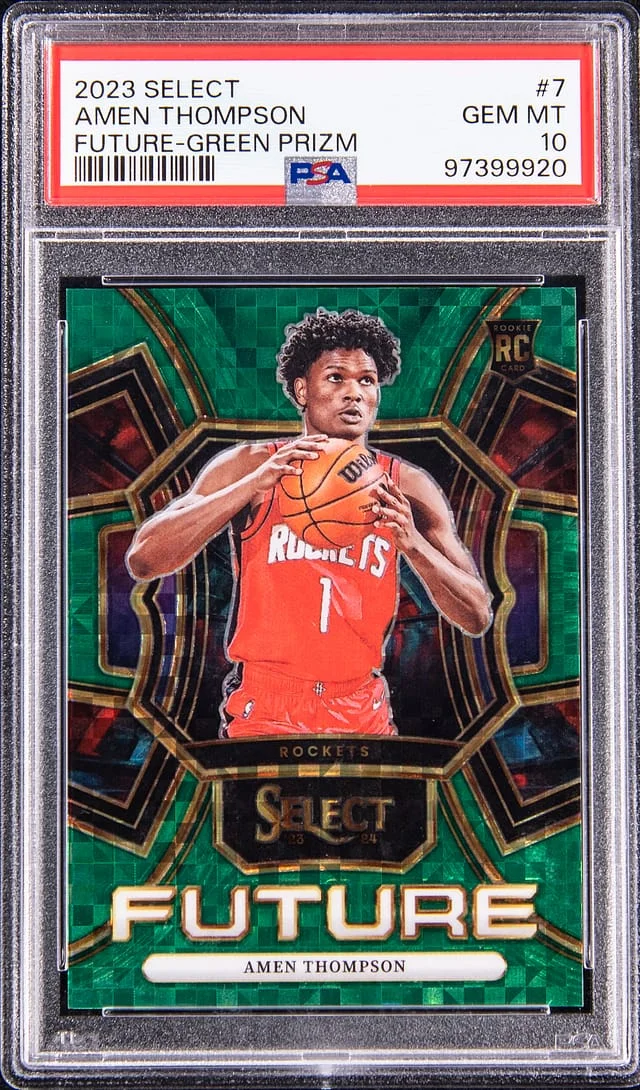 2023-24 Panini Select Amen Thompson Future Green Prizm #7 card image