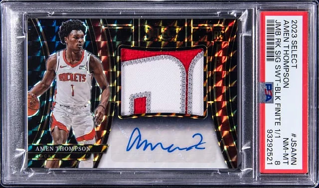 2023-24 Panini Select Amen Thompson Jumbo Signature Swatches Black Finite Prizm #JS-AMN card image