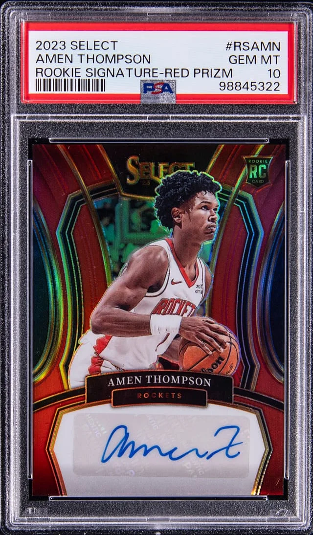 2023-24 Panini Select Amen Thompson Signature Red Prizm #RS-AMN card image