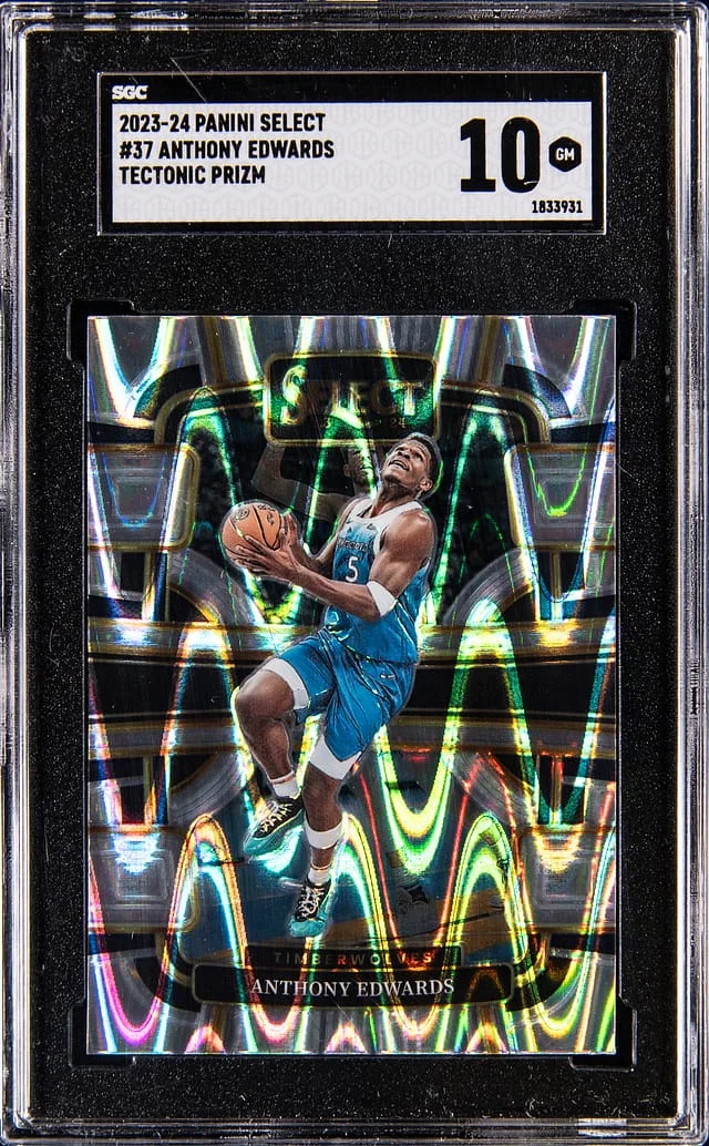 2023-24 Panini Select Anthony Edwards Tectonic Prizm #37 card image