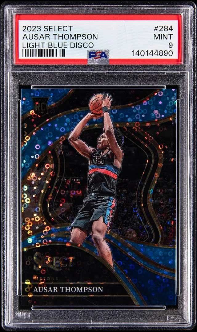 2023-24 Panini Select Ausar Thompson Light Blue Disco #284 card image