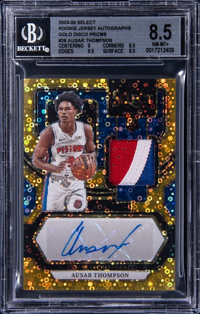 2023-24 Panini Select Ausar Thompson Jersey Autographs Gold Disco Prizms #RJ-ASR card image
