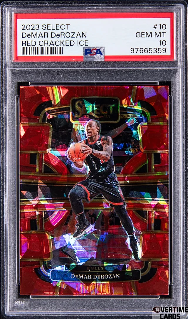 2023-24 Panini Select DeMar DeRozan Red Cracked Ice Prizm #10 card image