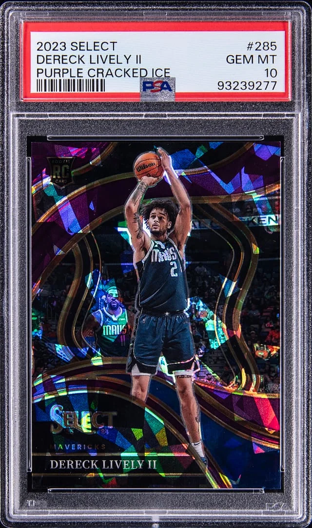 2023-24 Panini Select Dereck Lively II Purple Cracked Ice #285 card image