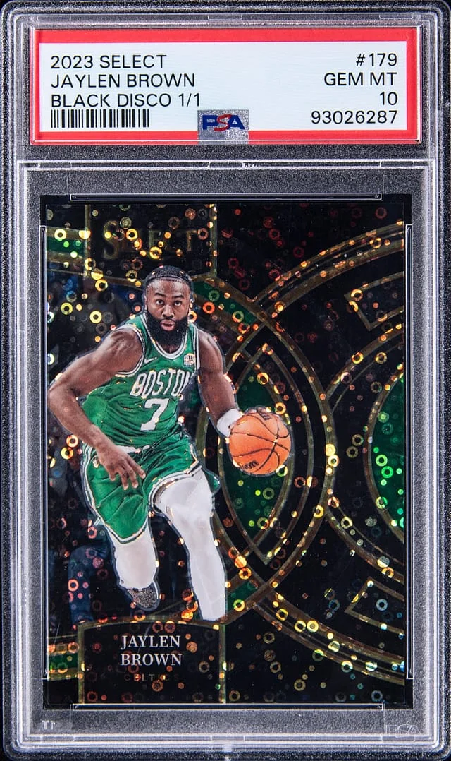 2023-24 Panini Select Jaylen Brown Black Disco #179 card image