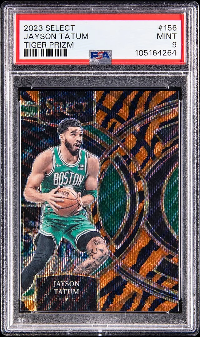 2023-24 Panini Select Jayson Tatum Tiger Prizm #156 card image
