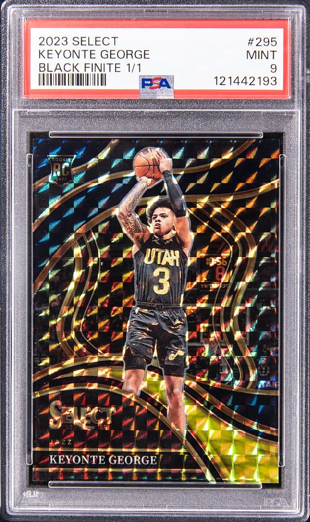 2023-24 Panini Select Keyonte George Black Finite Prizm #295 card image