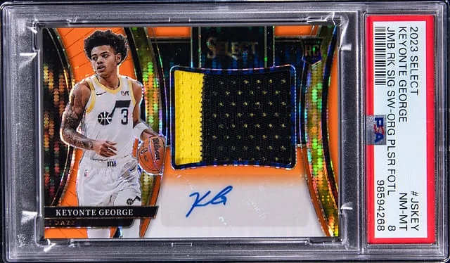 2023-24 Panini Select Keyonte George Jumbo Signature Swatch Orange Pulsar FOTL #JS-KEY card image