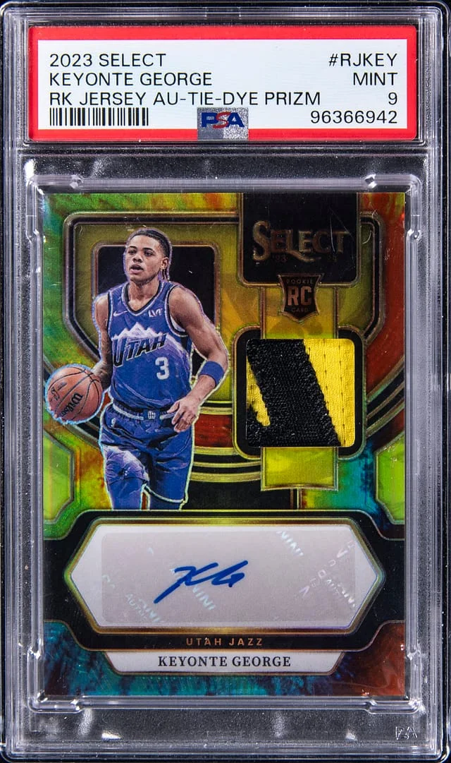 2023-24 Panini Select Keyonte George Jersey Autographs Tie-Dye Prizm #RJ-KEY card image