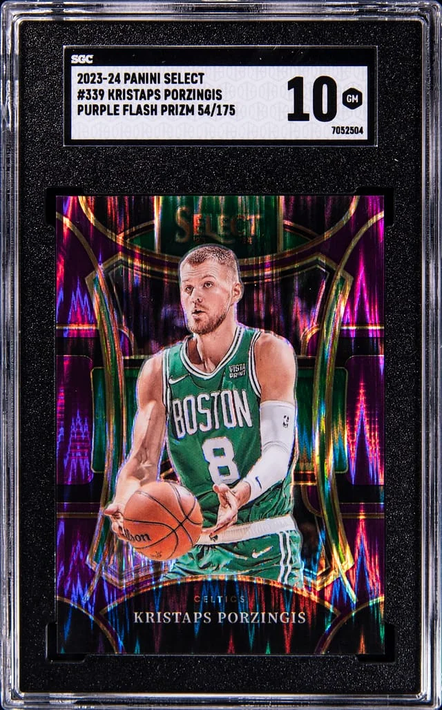 2023-24 Panini Select Kristaps Porzingis Purple Flash Prizm #339 card image