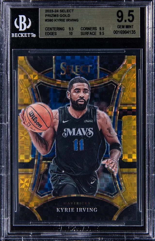 2023-24 Panini Select Kyrie Irving Prizms Gold #380 card image