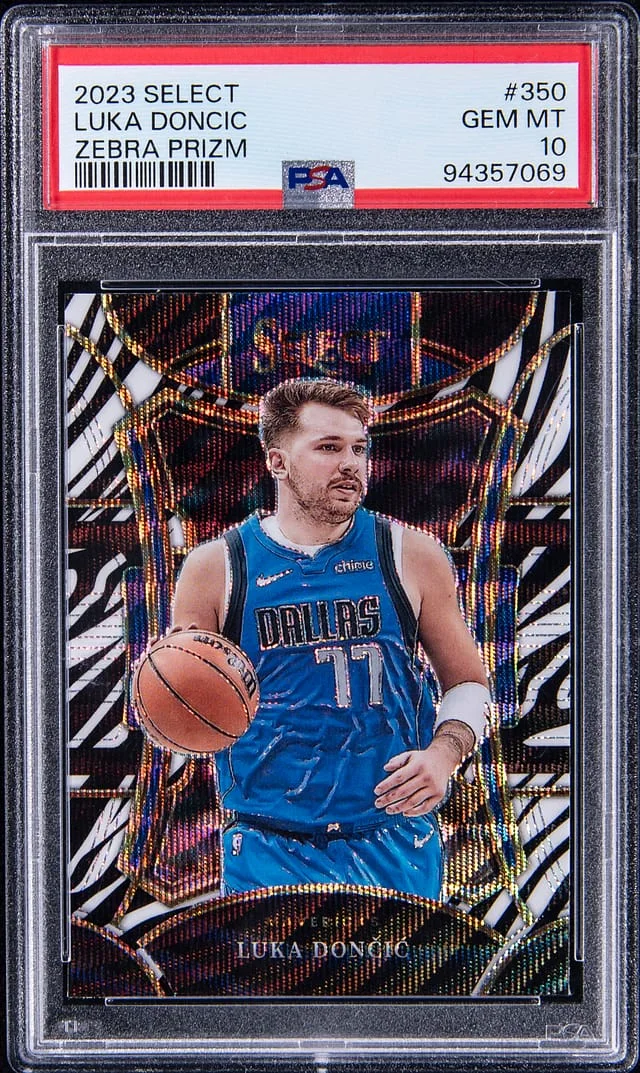 2023-24 Panini Select Luka Doncic Zebra Prizm #350 card image