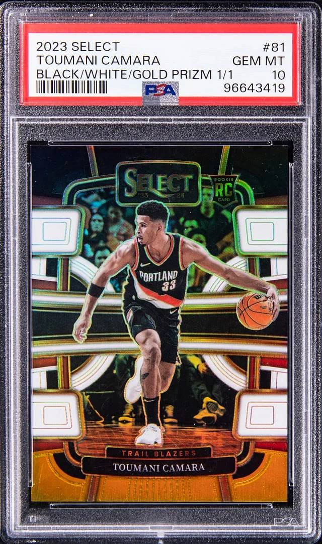 2023-24 Panini Select Toumani Camara Black/White/Gold Prizm #81 card image