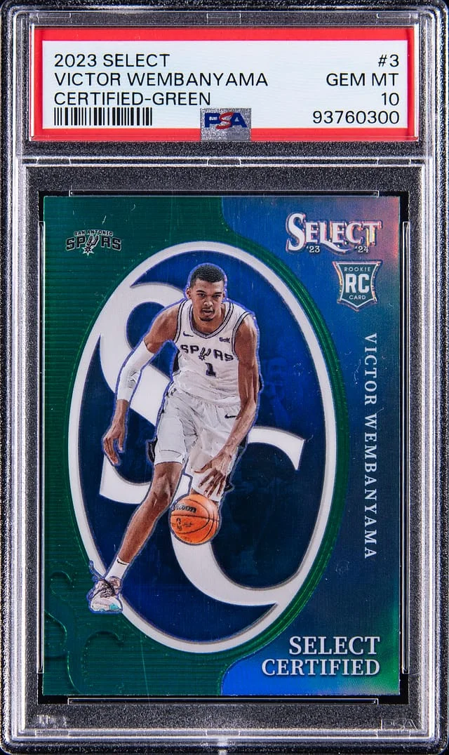 2023-24 Panini Select Victor Wembanyama Certified Green #3 card image