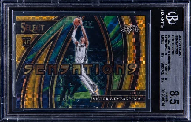 2023-24 Panini Select Victor Wembanyama Sensations Gold Prizm #7 card image