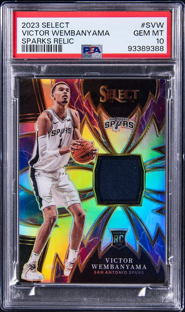 2023-24 Panini Select Victor Wembanyama Sparks Relic #SVW card image