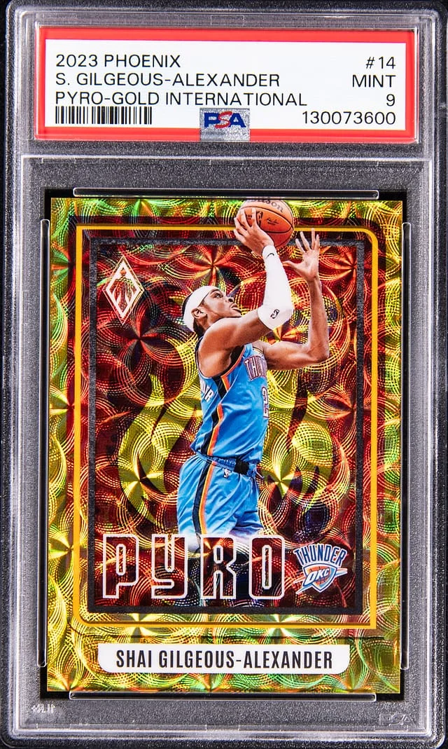 2023-24 Panini Shai Gilgeous-Alexander Phoenix Pyro Gold International #14 card image
